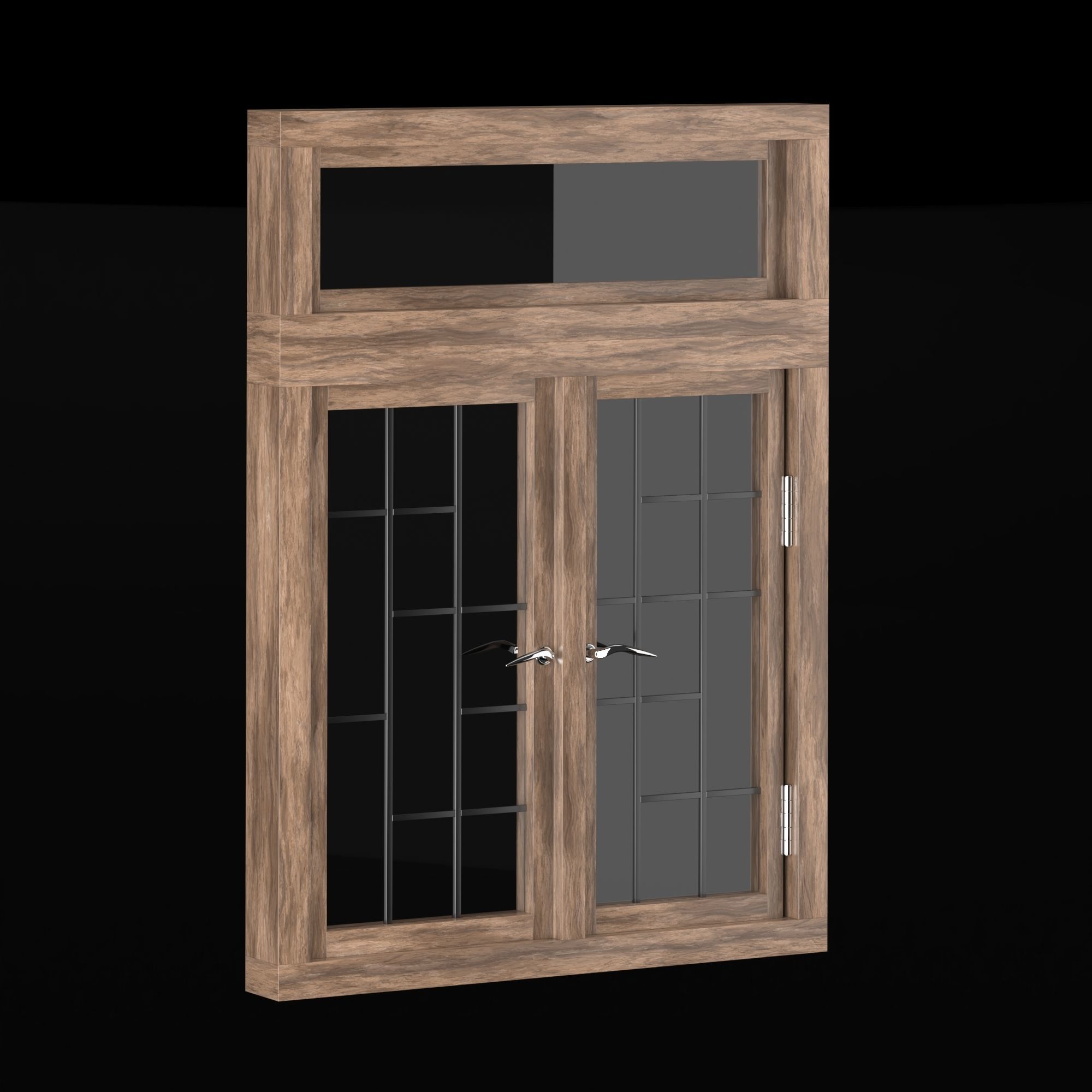 Modern Wooden windows 3D model_4