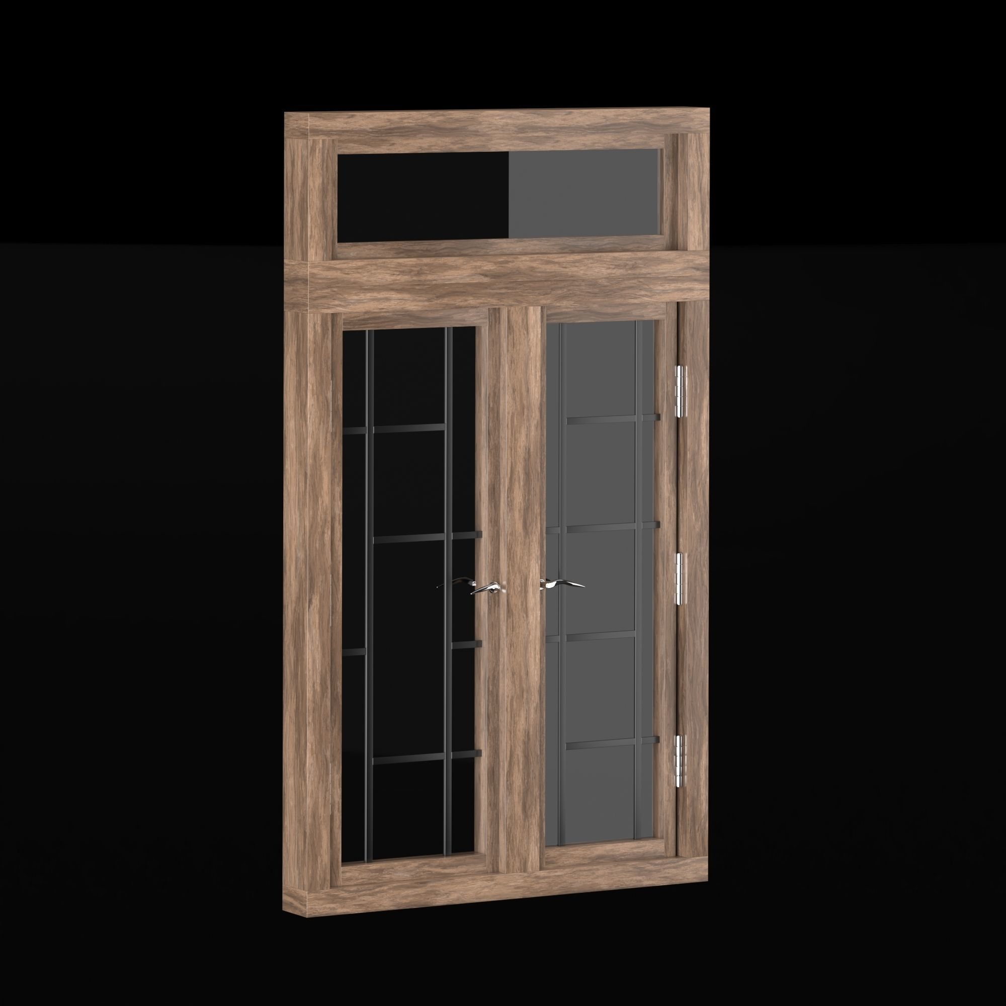 Modern Wooden windows 3D model_5