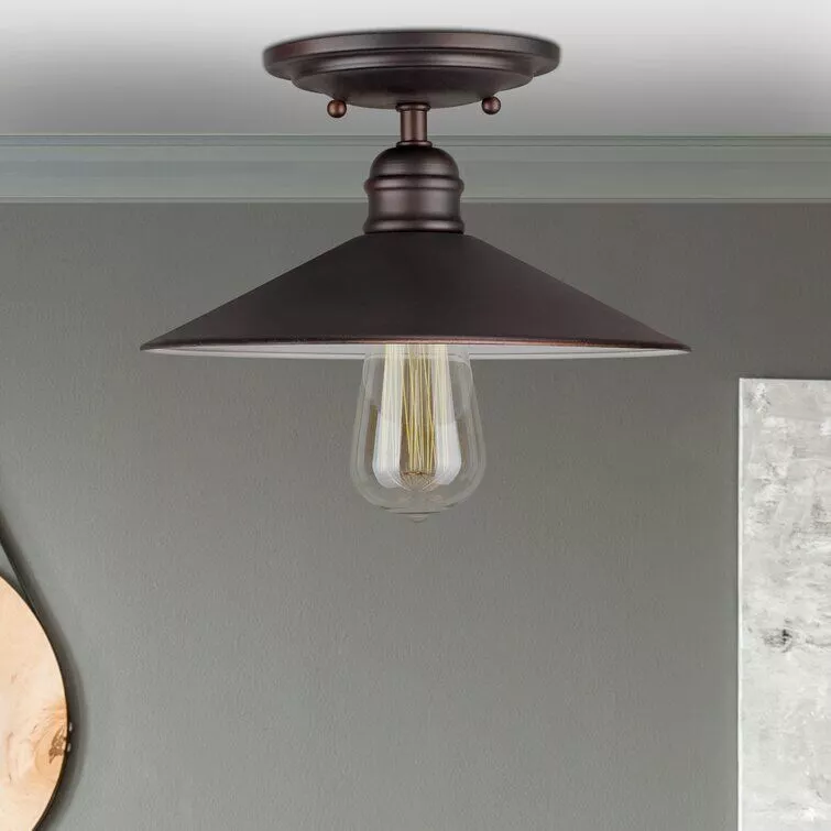 Crewe Light Simple Cone Semi Flush Mount - 2 Colour 3D model