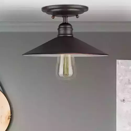 Crewe Light Simple Cone Semi Flush Mount  -  2 Colour