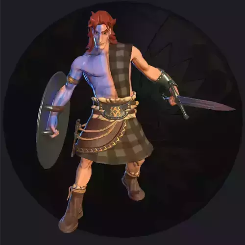 Celtic warrior stylized character