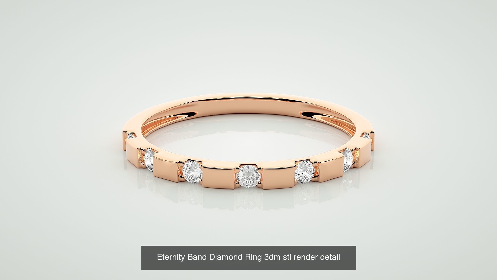 138 Eternity Band Diamond Ring 3dm stl render detail 3D Model Collection_50