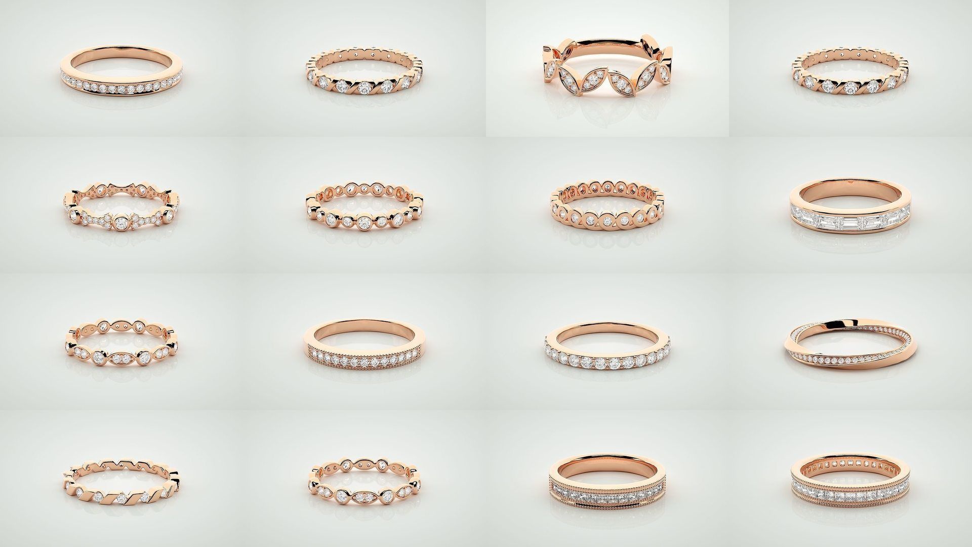 138 Eternity Band Diamond Ring 3dm stl render detail 3D Model Collection_6