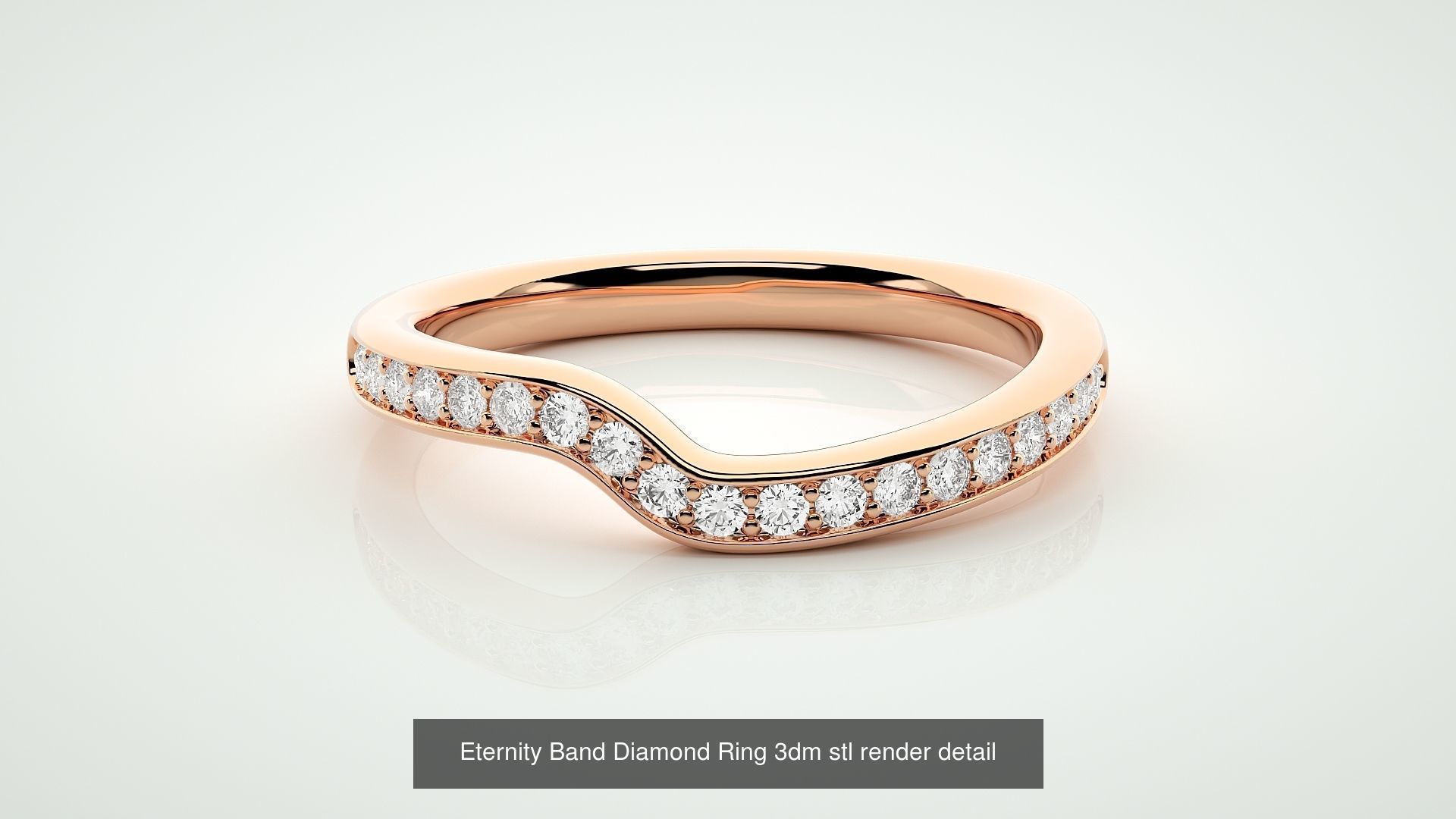 138 Eternity Band Diamond Ring 3dm stl render detail 3D Model Collection_66