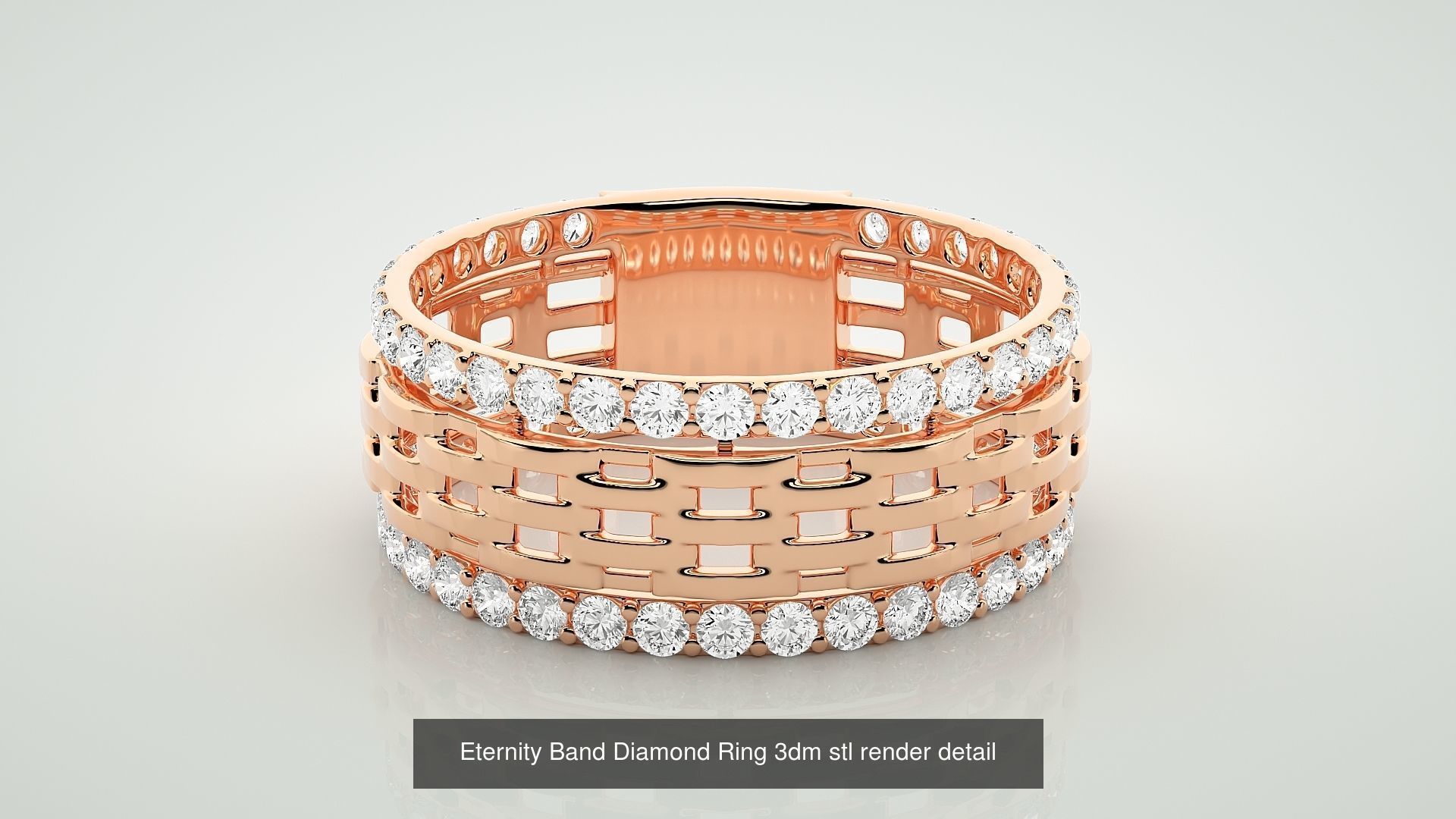 138 Eternity Band Diamond Ring 3dm stl render detail 3D Model Collection_44