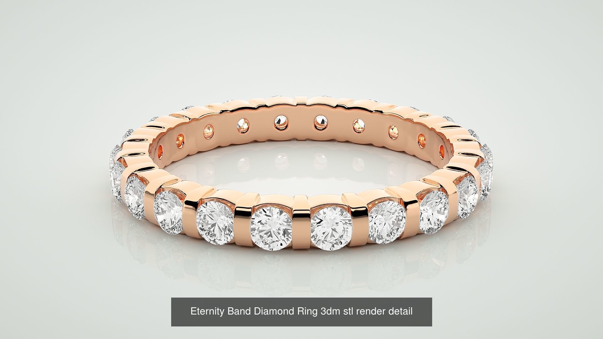 138 Eternity Band Diamond Ring 3dm stl render detail 3D Model Collection_106