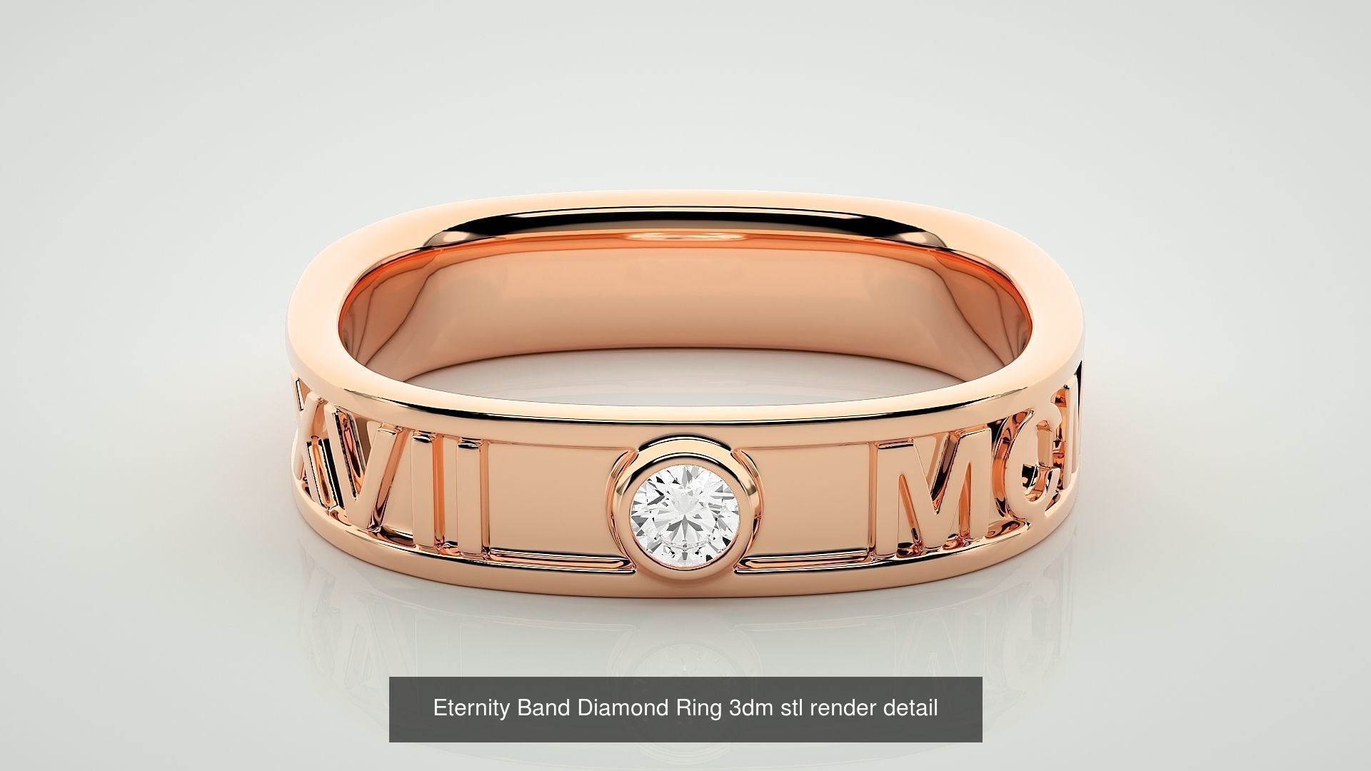 138 Eternity Band Diamond Ring 3dm stl render detail 3D Model Collection_26