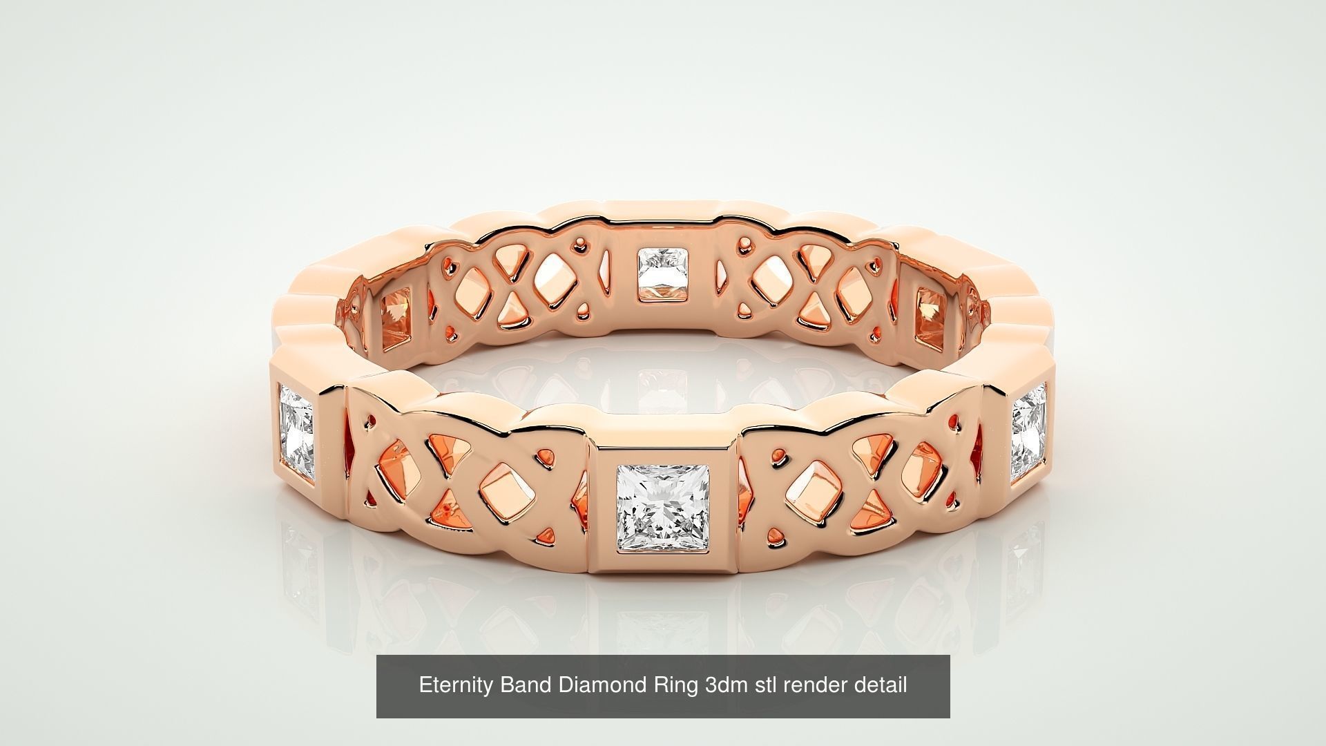 138 Eternity Band Diamond Ring 3dm stl render detail 3D Model Collection_41