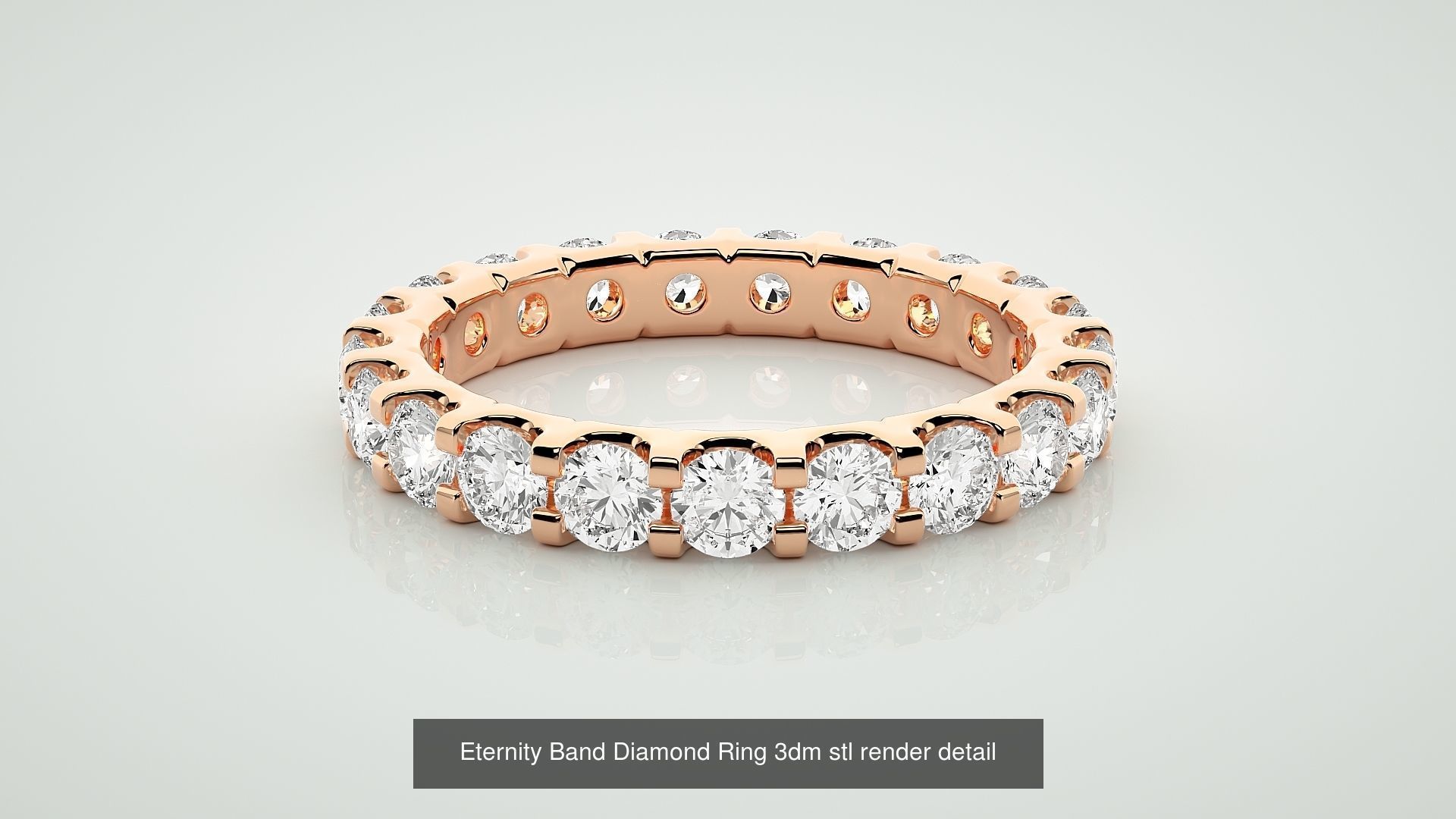 138 Eternity Band Diamond Ring 3dm stl render detail 3D Model Collection_122