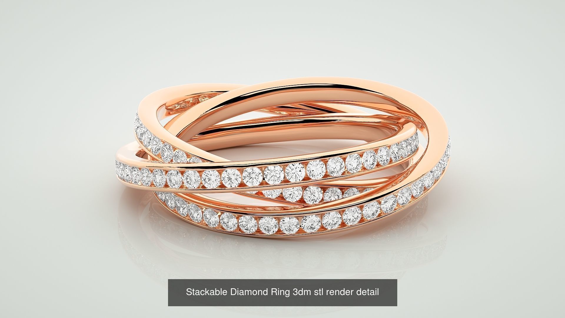 138 Eternity Band Diamond Ring 3dm stl render detail 3D Model Collection_60