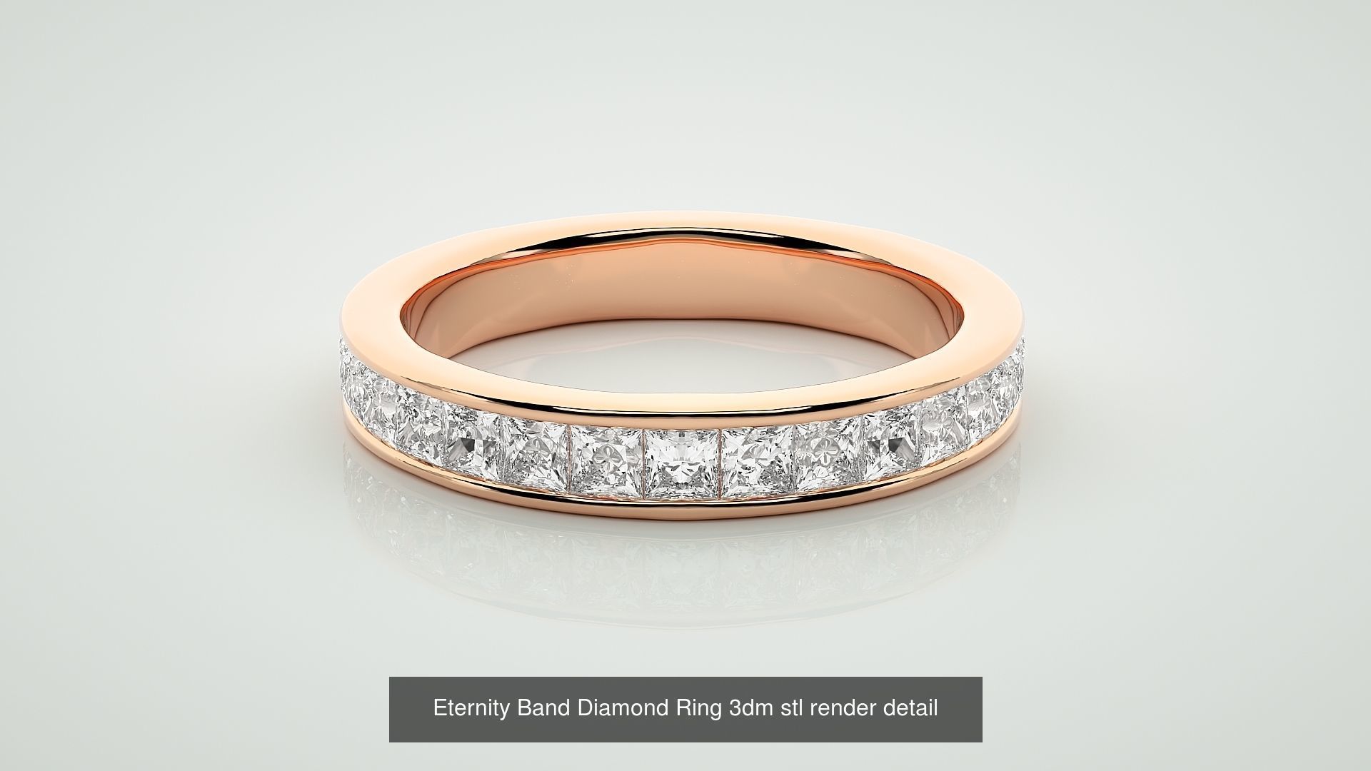 138 Eternity Band Diamond Ring 3dm stl render detail 3D Model Collection_61