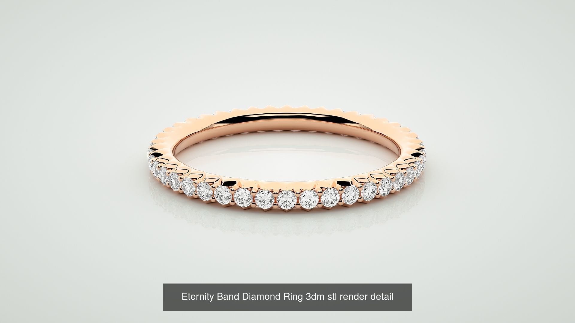 138 Eternity Band Diamond Ring 3dm stl render detail 3D Model Collection_98