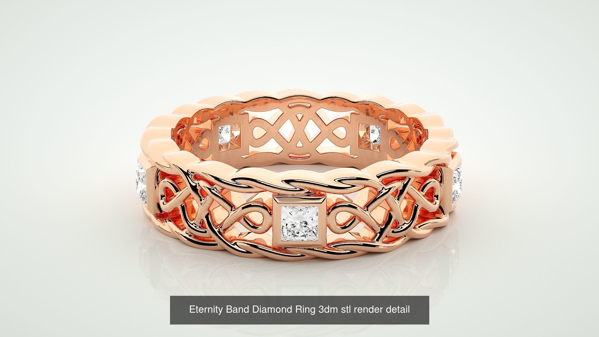 138 Eternity Band Diamond Ring 3dm stl render detail 3D Model Collection_32