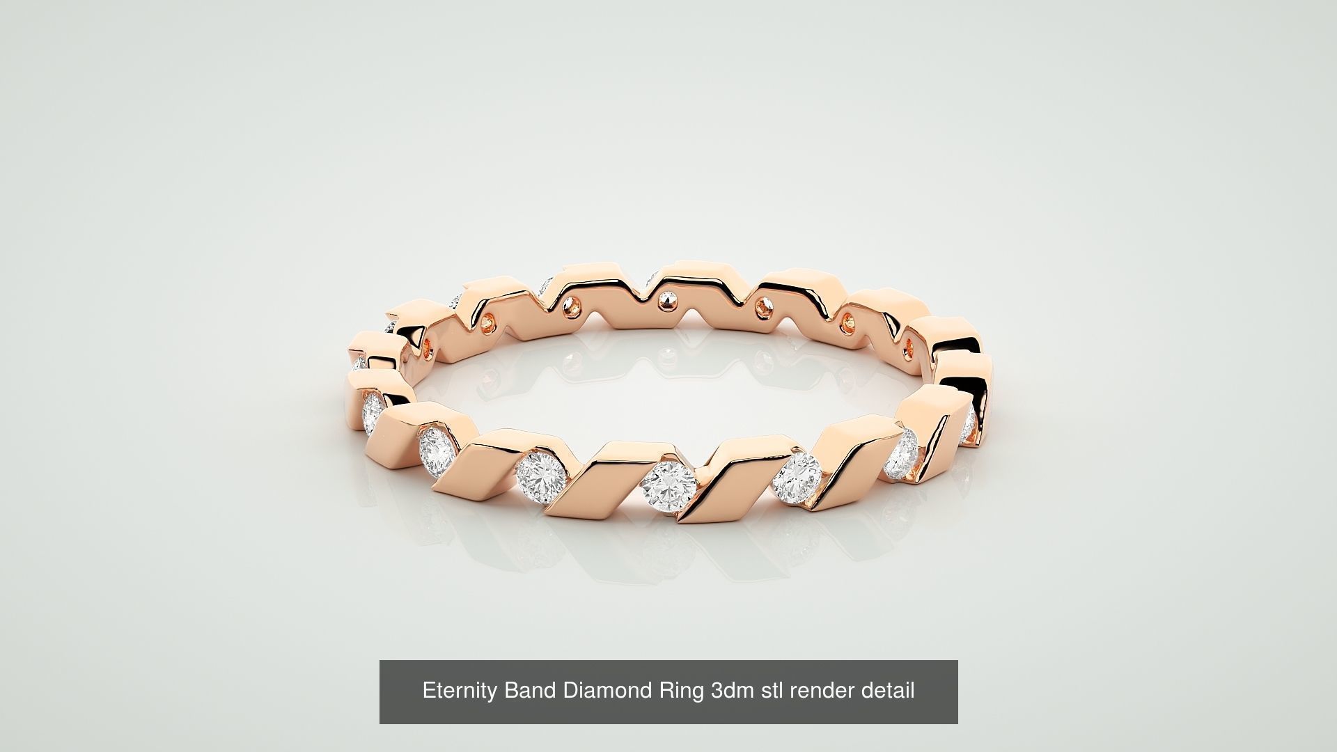 138 Eternity Band Diamond Ring 3dm stl render detail 3D Model Collection_91