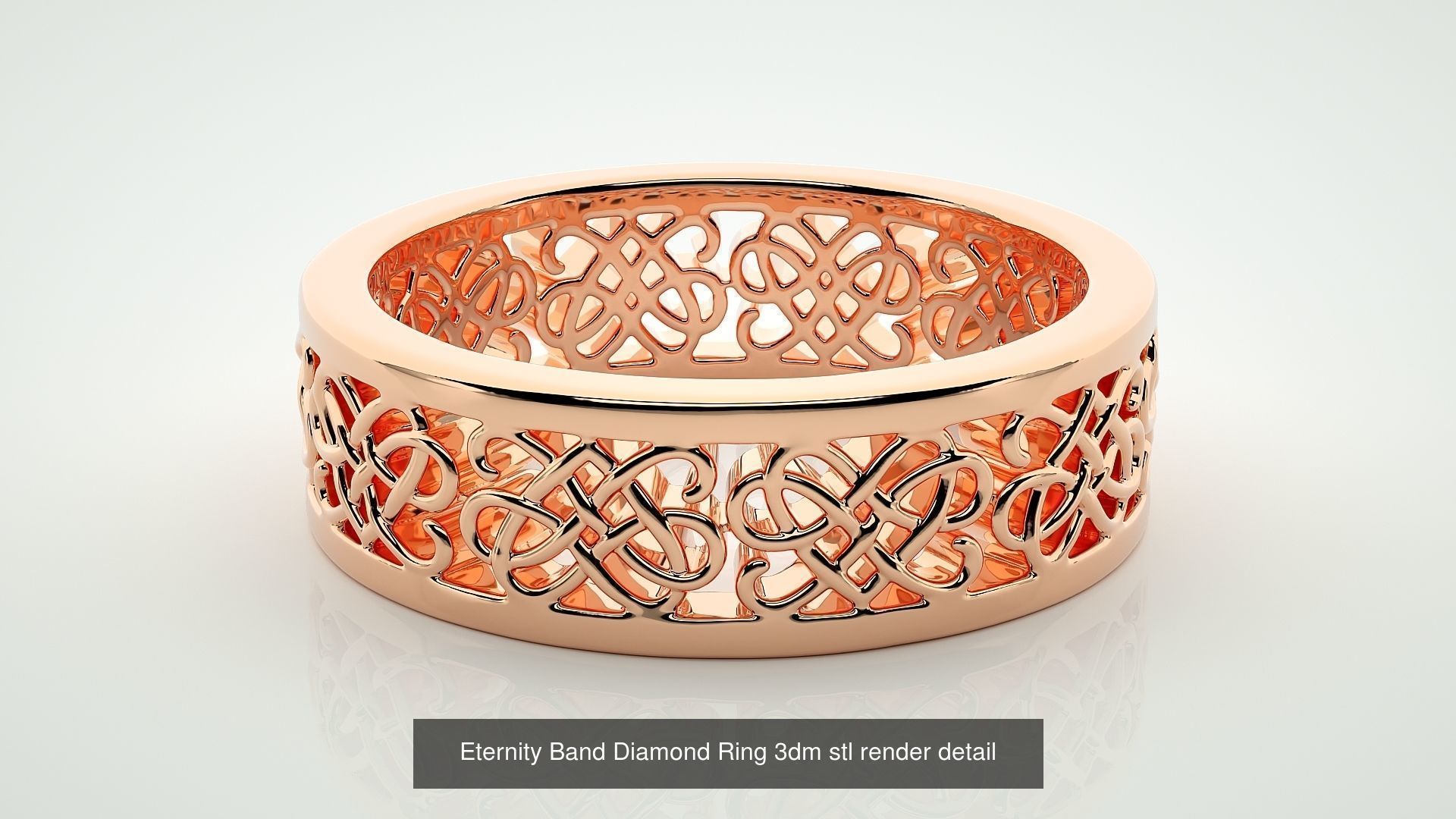 138 Eternity Band Diamond Ring 3dm stl render detail 3D Model Collection_23