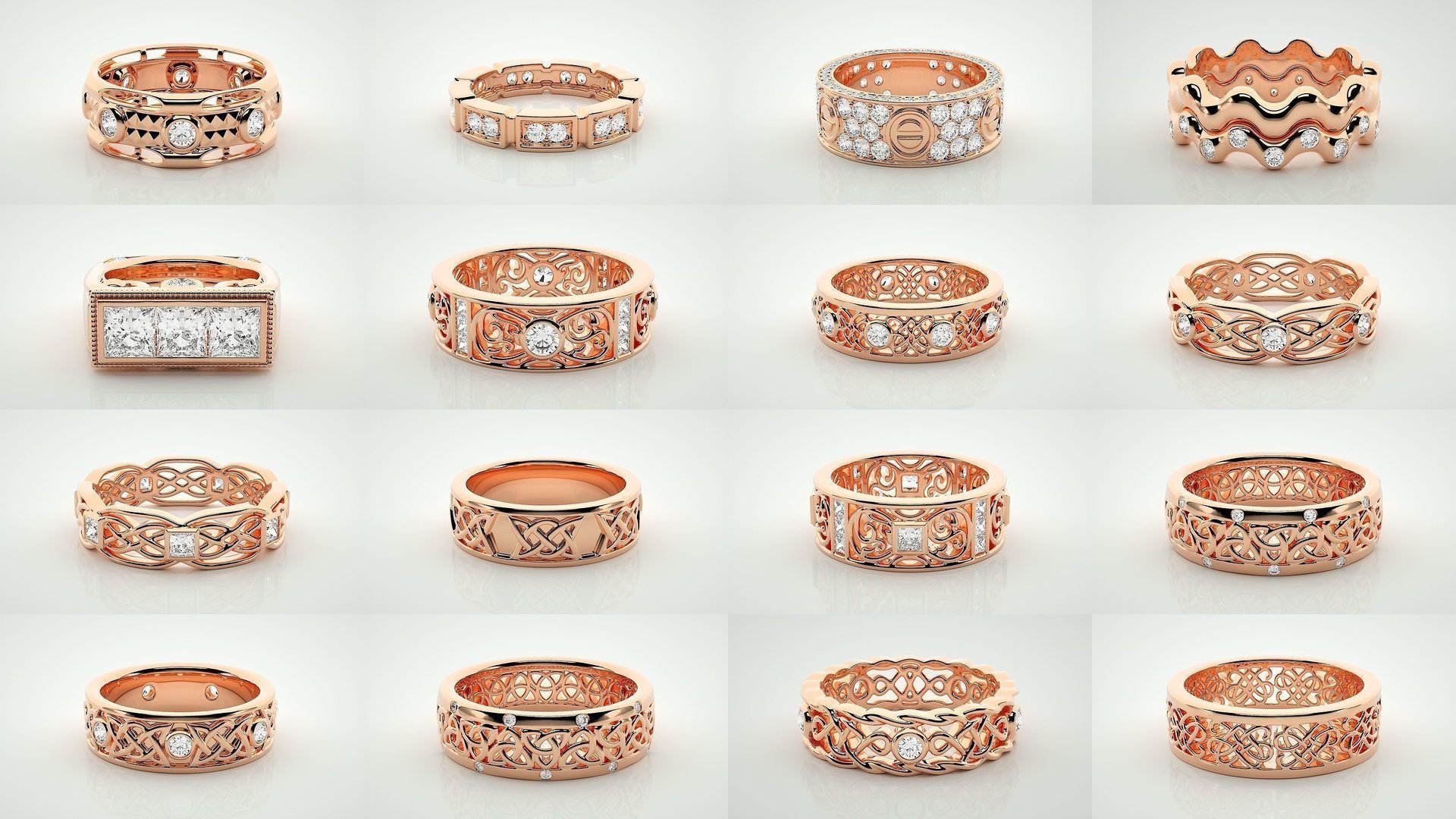 138 Eternity Band Diamond Ring 3dm stl render detail 3D Model Collection_1