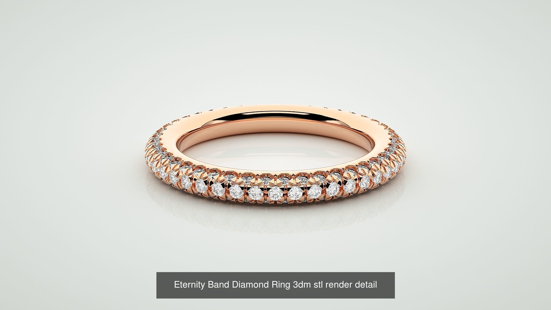 138 Eternity Band Diamond Ring 3dm stl render detail 3D Model Collection_107
