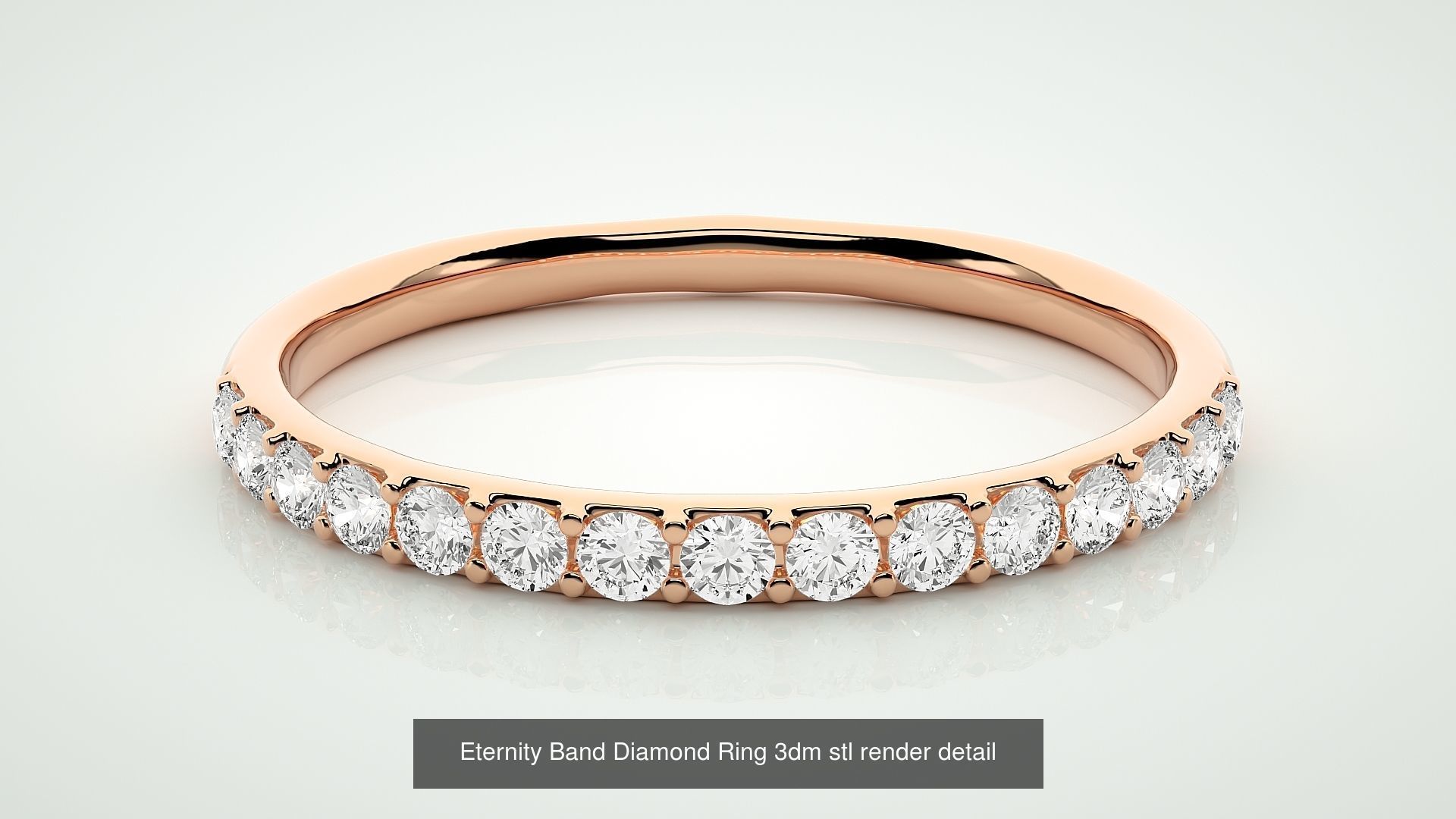 138 Eternity Band Diamond Ring 3dm stl render detail 3D Model Collection_72