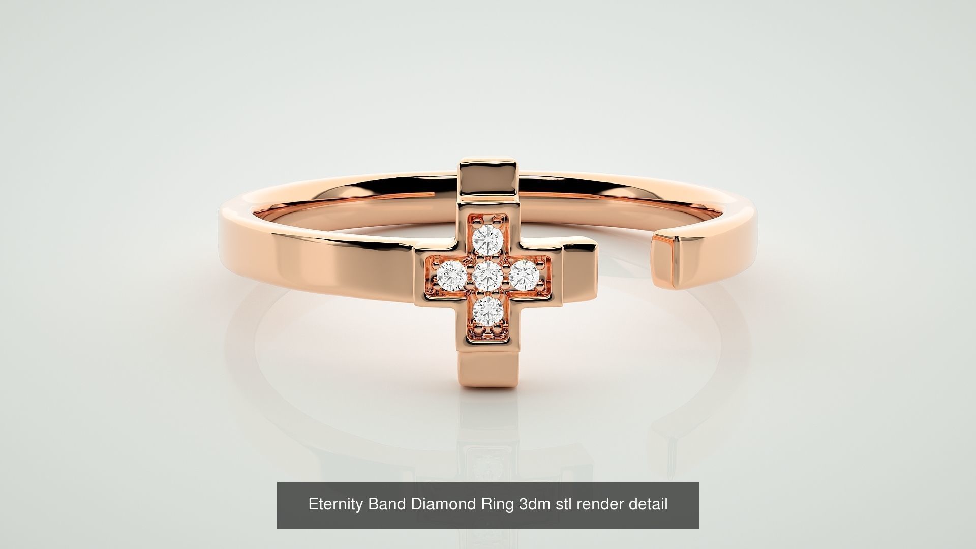 138 Eternity Band Diamond Ring 3dm stl render detail 3D Model Collection_105