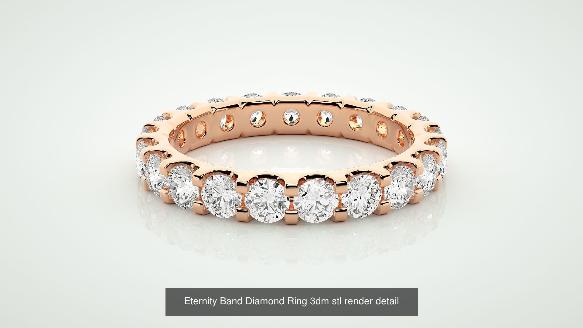 138 Eternity Band Diamond Ring 3dm stl render detail 3D Model Collection_69