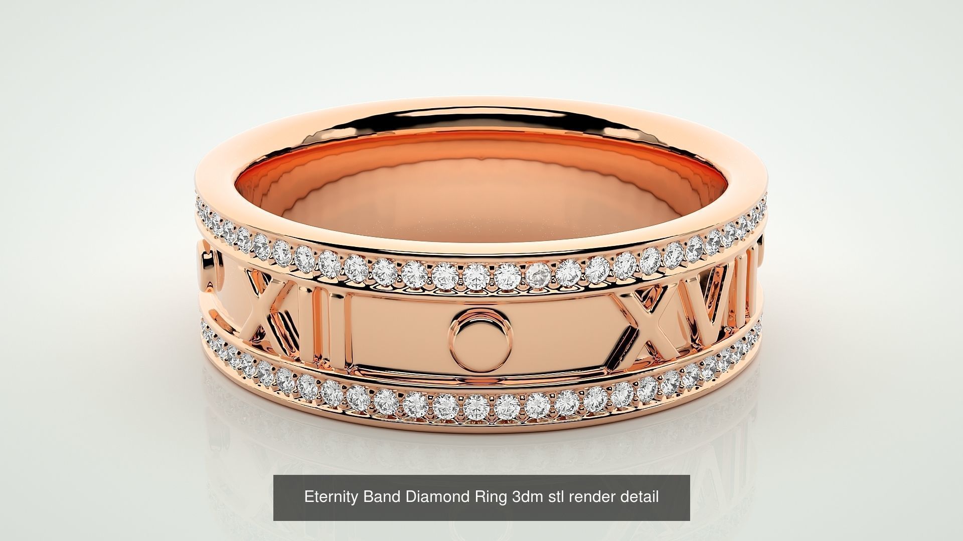 138 Eternity Band Diamond Ring 3dm stl render detail 3D Model Collection_40