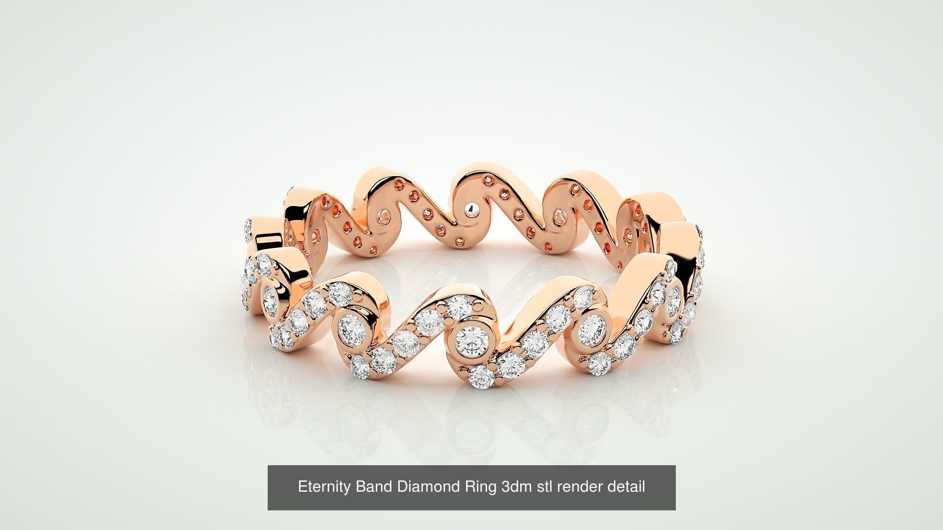 138 Eternity Band Diamond Ring 3dm stl render detail 3D Model Collection_77