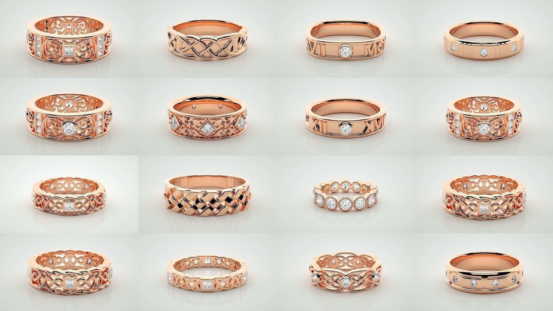 138 Eternity Band Diamond Ring 3dm stl render detail 3D Model Collection_3