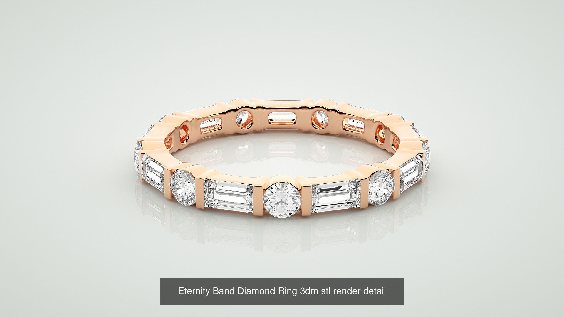 138 Eternity Band Diamond Ring 3dm stl render detail 3D Model Collection_121