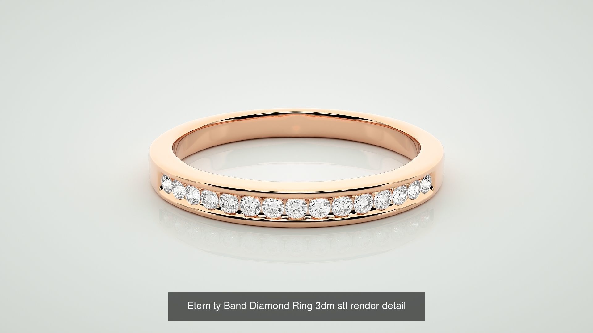 138 Eternity Band Diamond Ring 3dm stl render detail 3D Model Collection_124