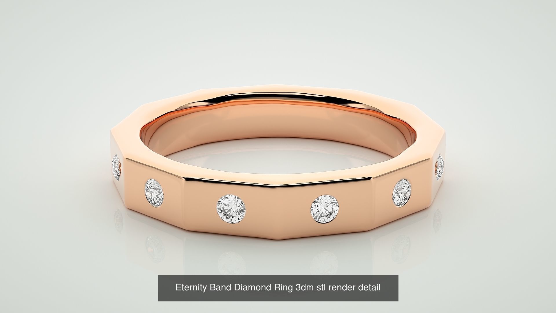 138 Eternity Band Diamond Ring 3dm stl render detail 3D Model Collection_95