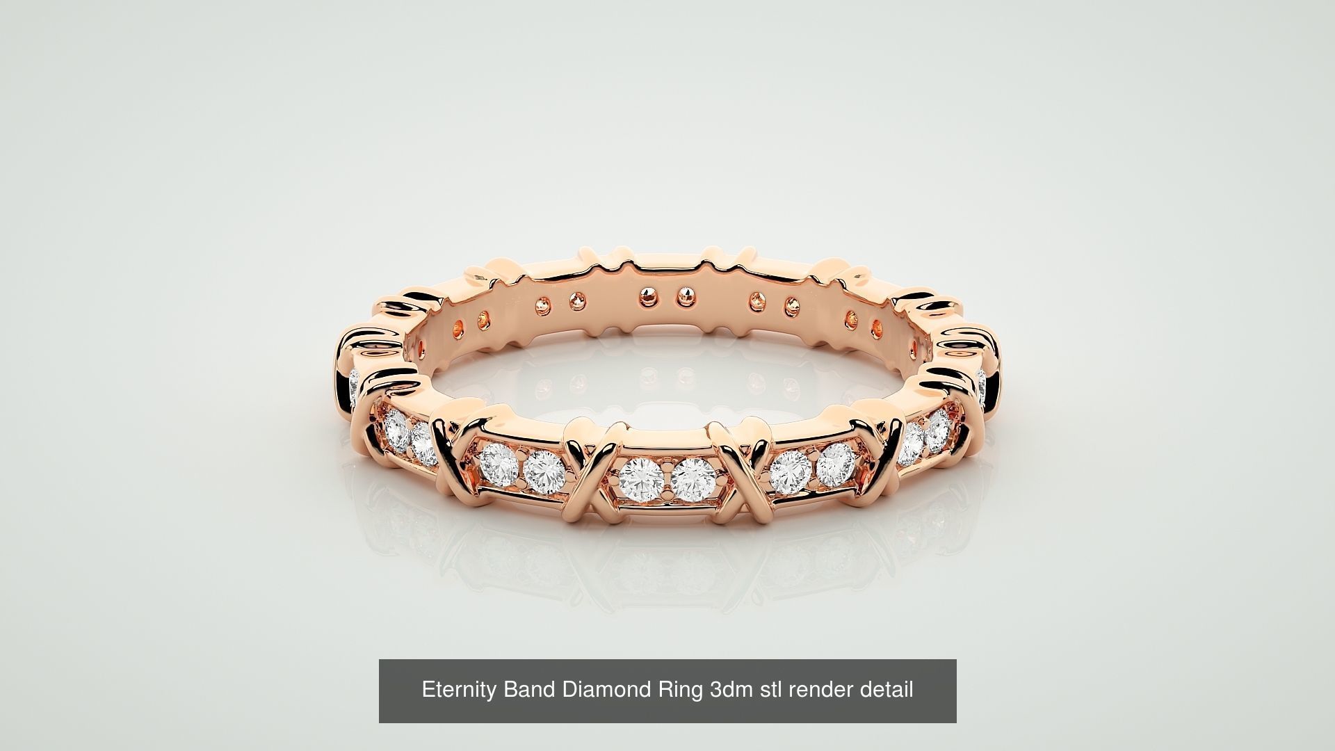 138 Eternity Band Diamond Ring 3dm stl render detail 3D Model Collection_101