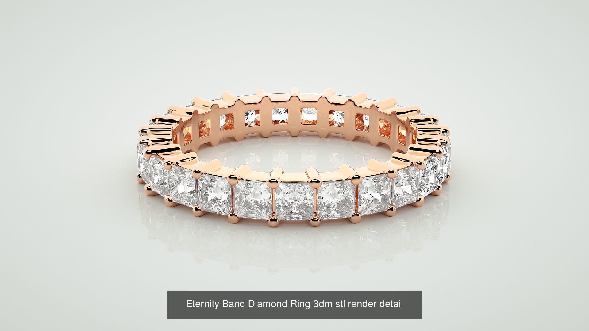 138 Eternity Band Diamond Ring 3dm stl render detail 3D Model Collection_119