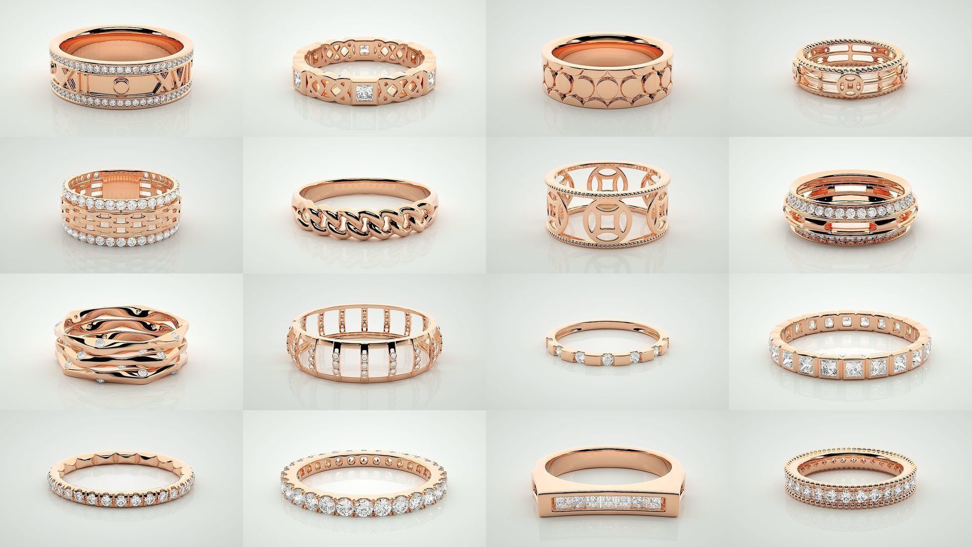 138 Eternity Band Diamond Ring 3dm stl render detail 3D Model Collection_4