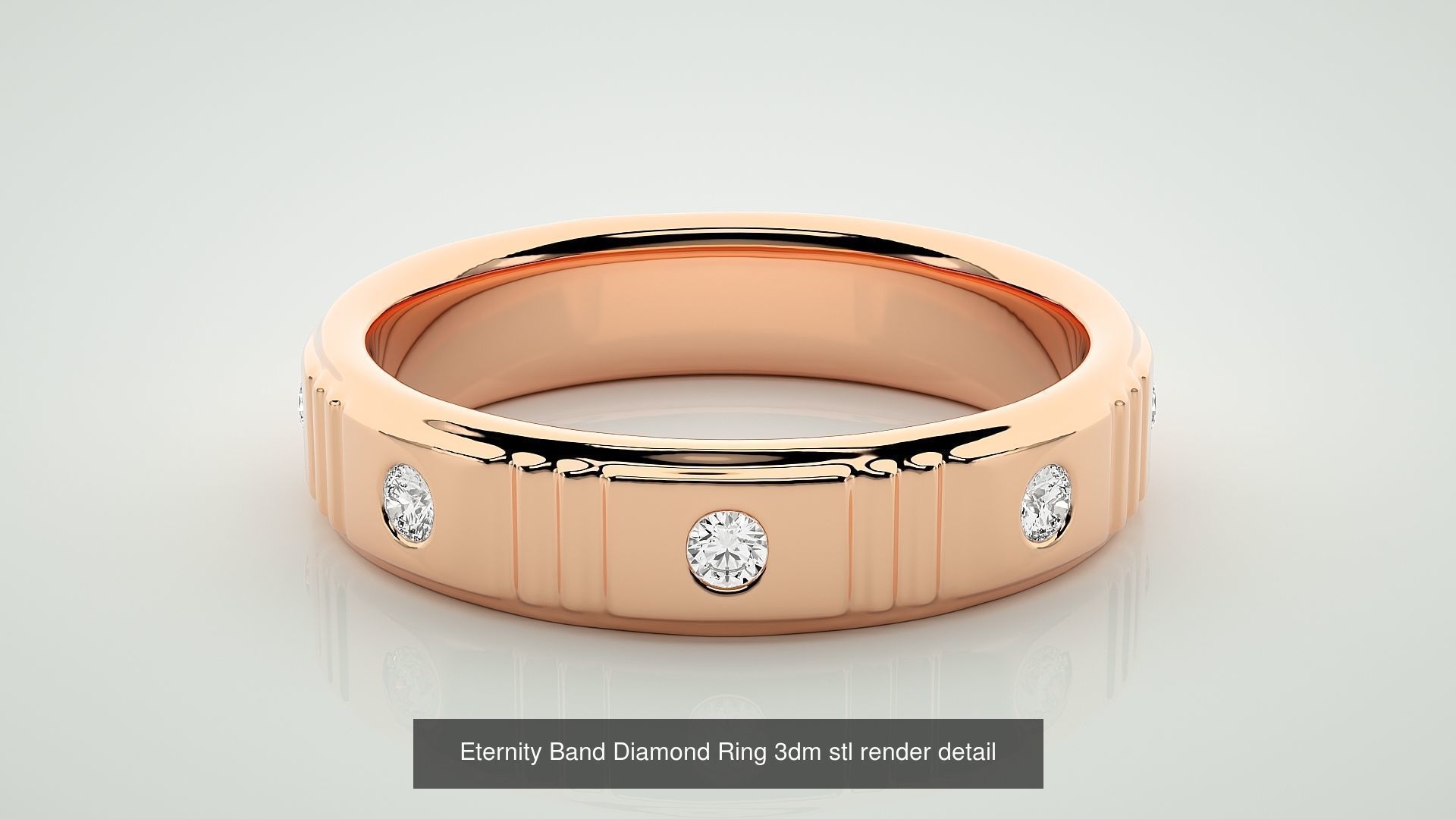 138 Eternity Band Diamond Ring 3dm stl render detail 3D Model Collection_27