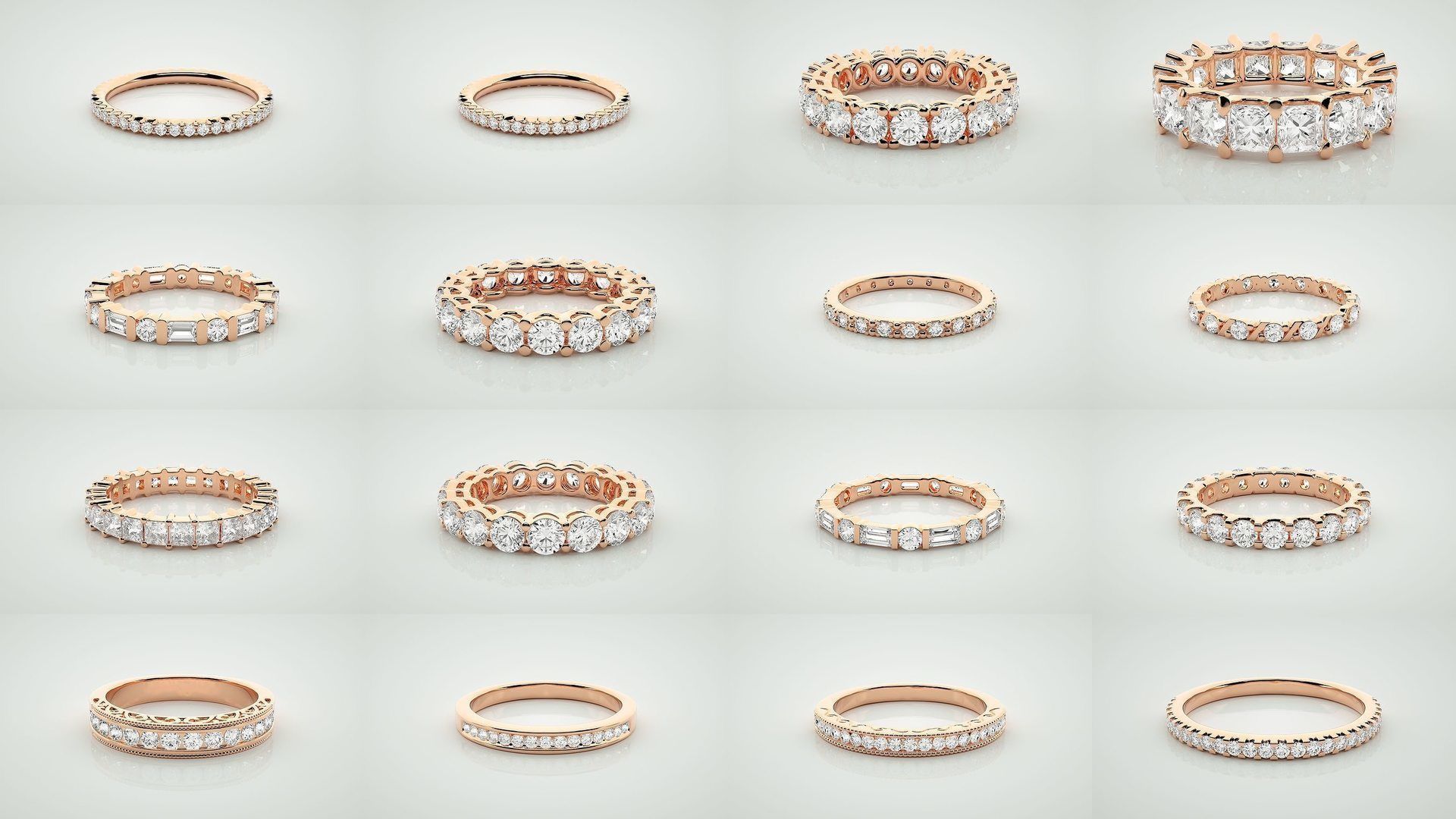 138 Eternity Band Diamond Ring 3dm stl render detail 3D Model Collection_7