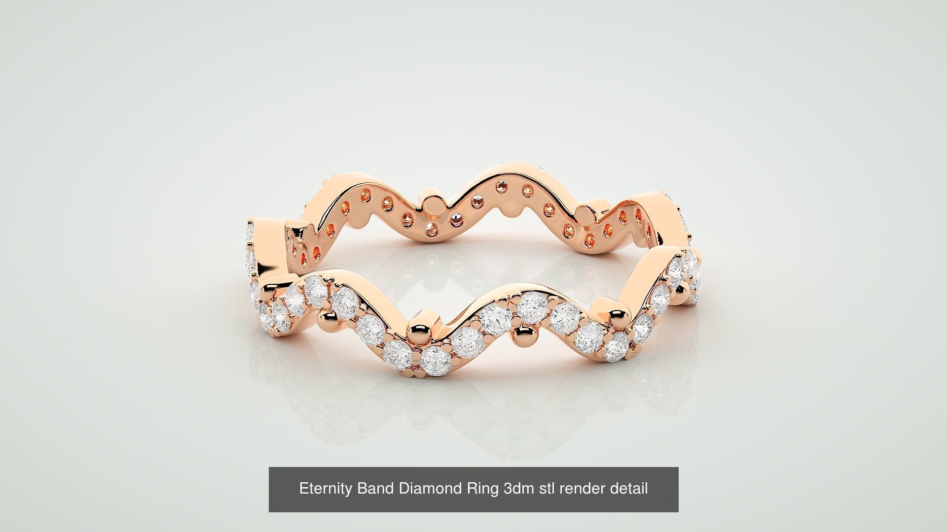 138 Eternity Band Diamond Ring 3dm stl render detail 3D Model Collection_67