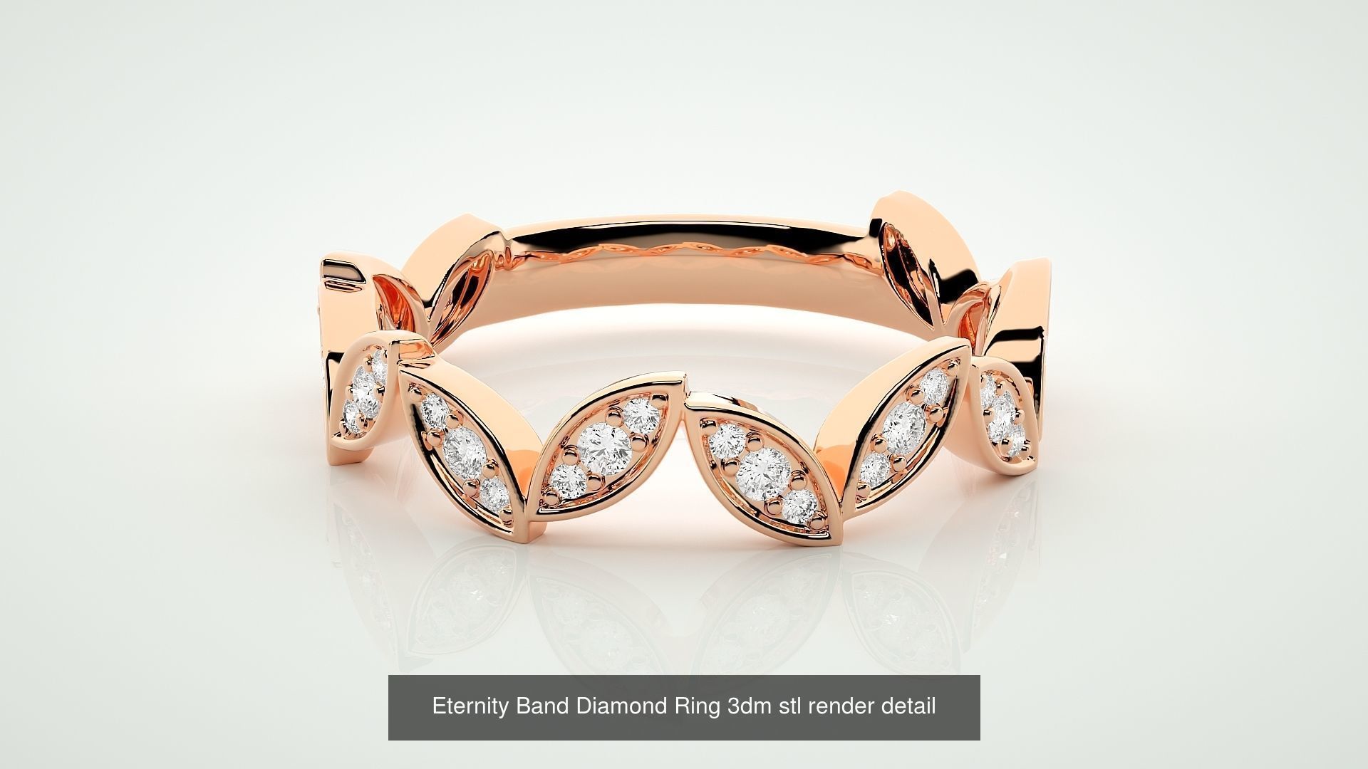 138 Eternity Band Diamond Ring 3dm stl render detail 3D Model Collection_65