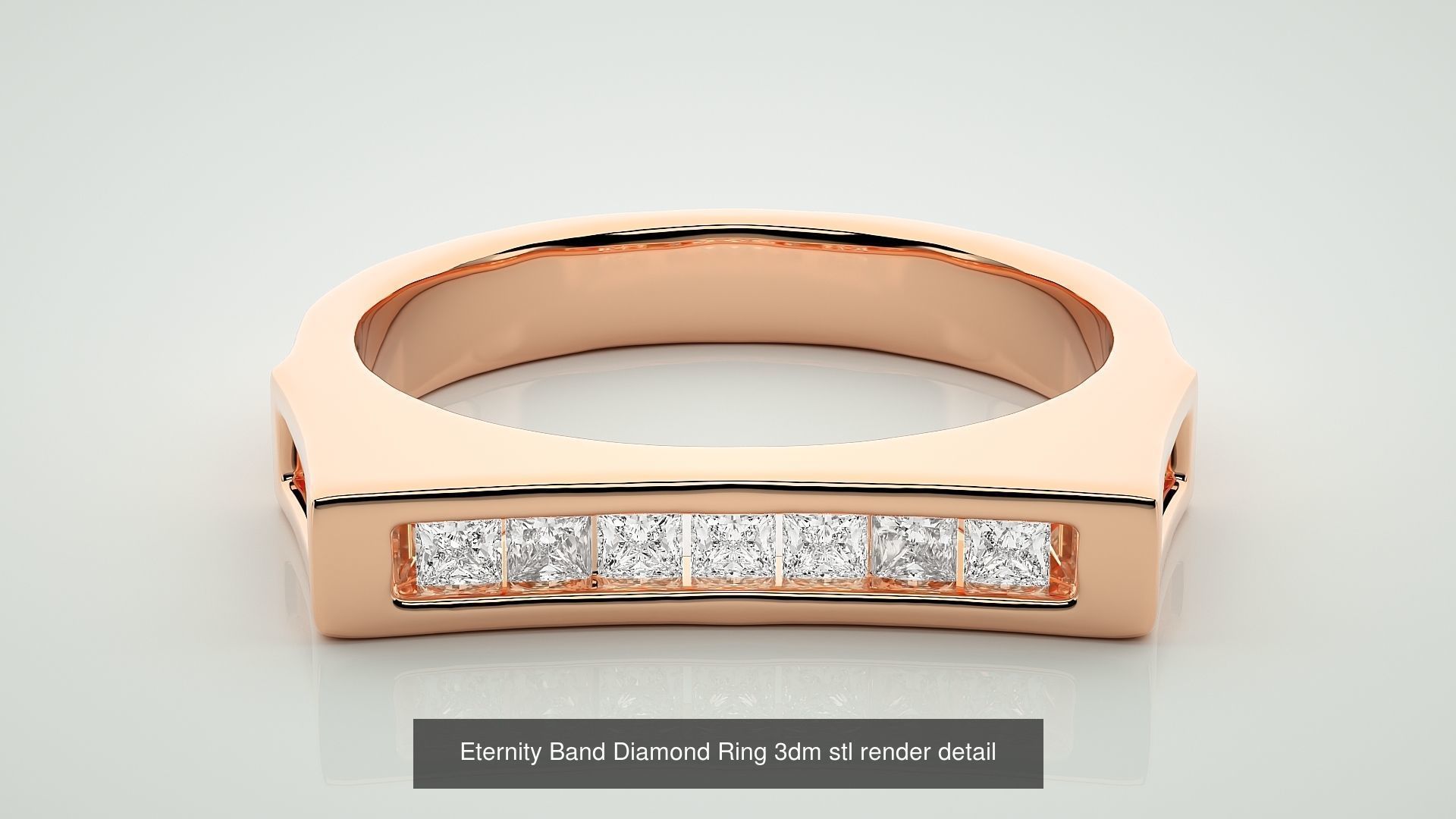 138 Eternity Band Diamond Ring 3dm stl render detail 3D Model Collection_54