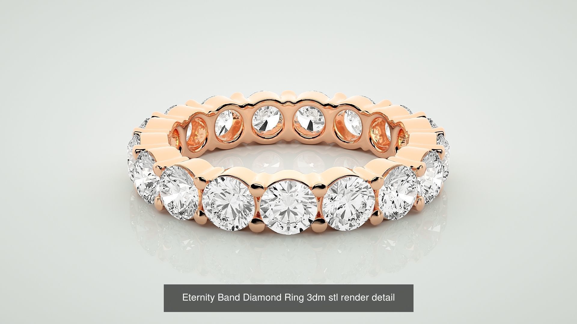 138 Eternity Band Diamond Ring 3dm stl render detail 3D Model Collection_100