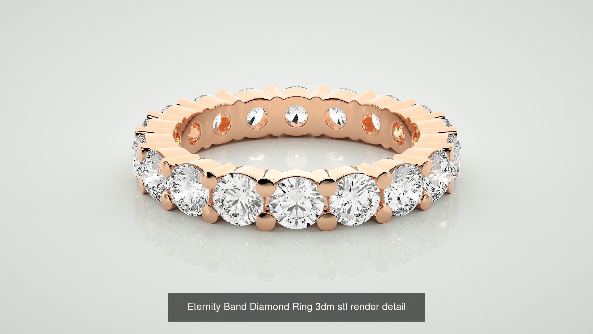 138 Eternity Band Diamond Ring 3dm stl render detail 3D Model Collection_110