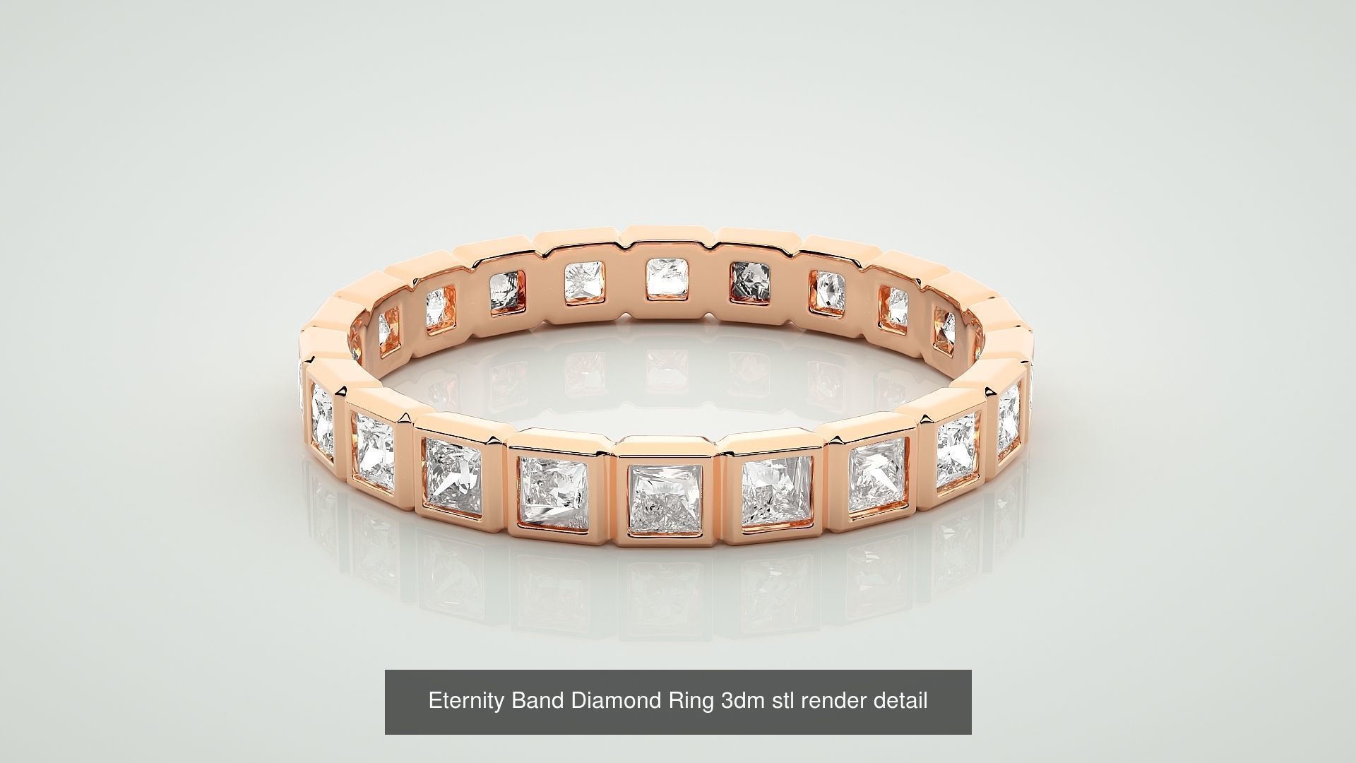 138 Eternity Band Diamond Ring 3dm stl render detail 3D Model Collection_59