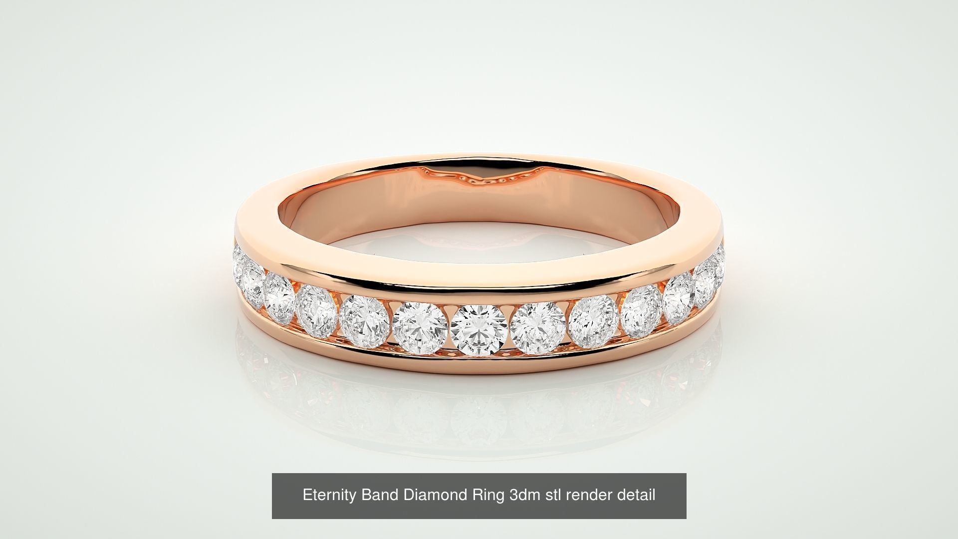 138 Eternity Band Diamond Ring 3dm stl render detail 3D Model Collection_73
