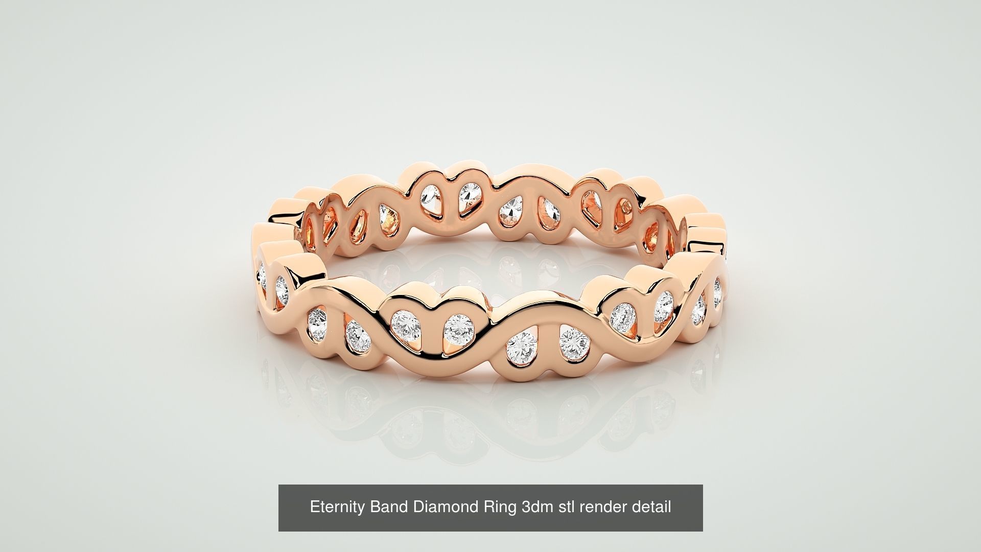 138 Eternity Band Diamond Ring 3dm stl render detail 3D Model Collection_76