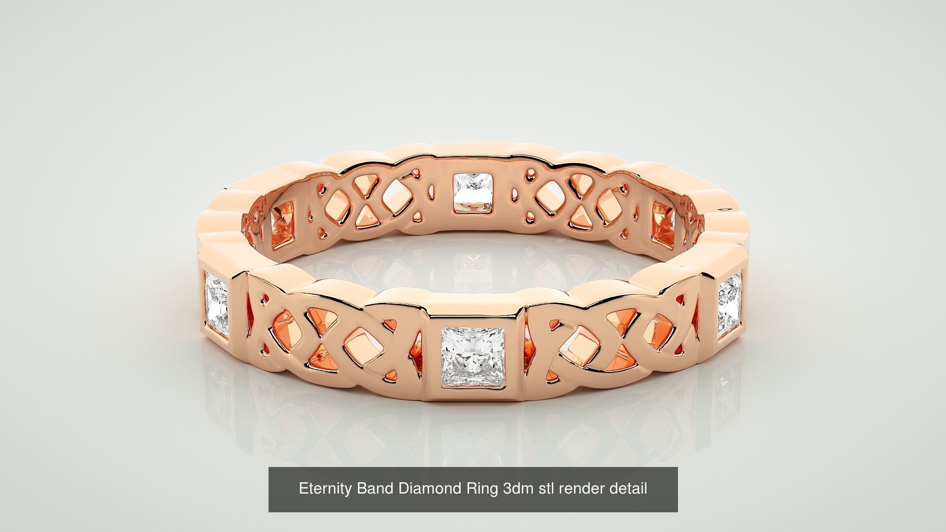 138 Eternity Band Diamond Ring 3dm stl render detail 3D Model Collection_37