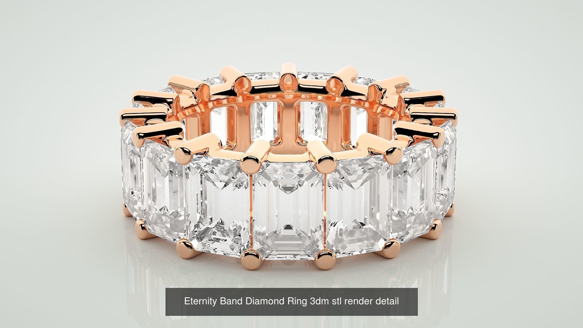 138 Eternity Band Diamond Ring 3dm stl render detail 3D Model Collection_62