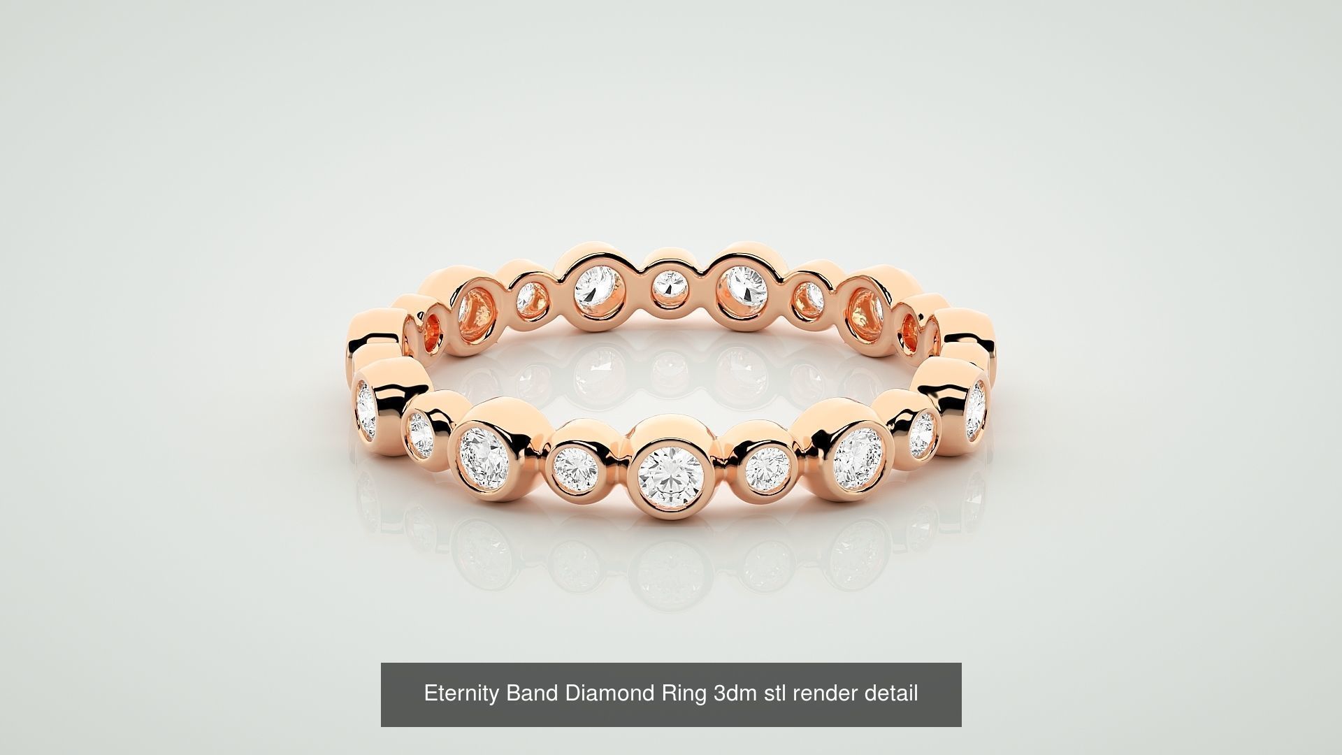 138 Eternity Band Diamond Ring 3dm stl render detail 3D Model Collection_84