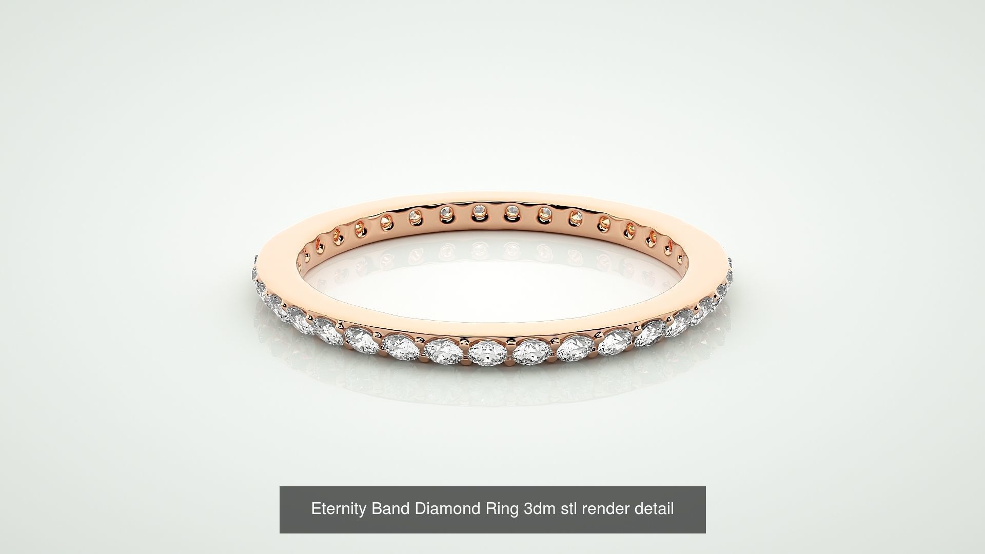 138 Eternity Band Diamond Ring 3dm stl render detail 3D Model Collection_75