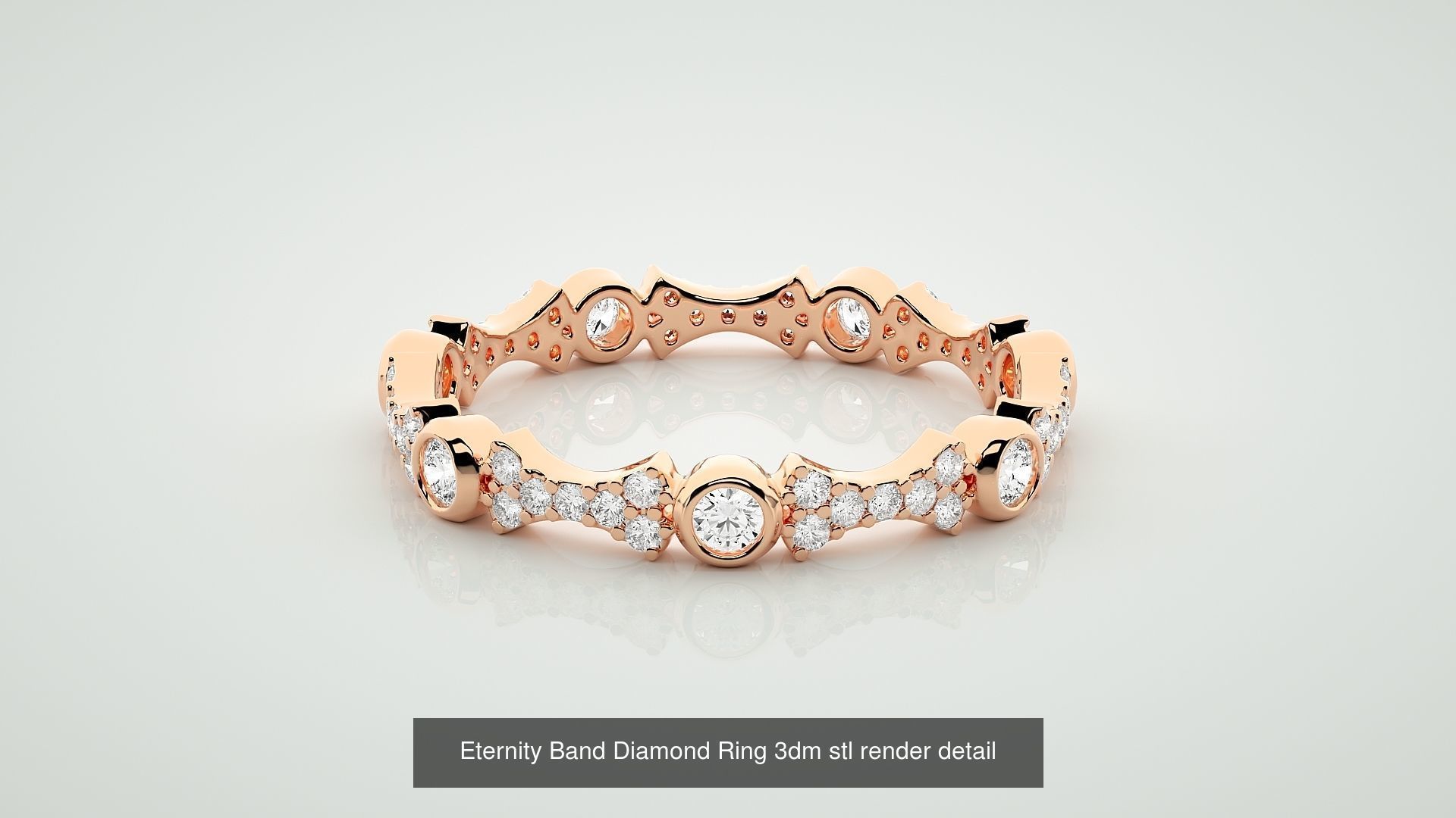 138 Eternity Band Diamond Ring 3dm stl render detail 3D Model Collection_83