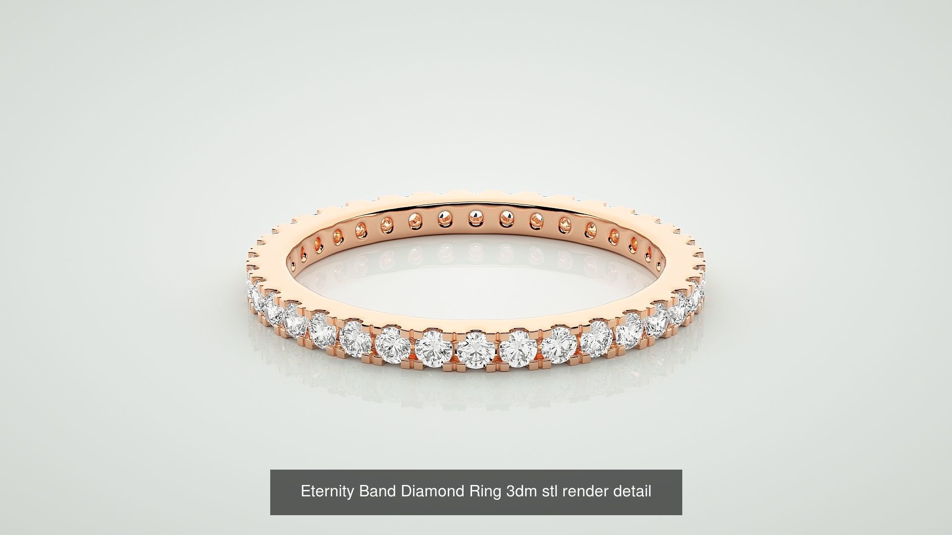 138 Eternity Band Diamond Ring 3dm stl render detail 3D Model Collection_99