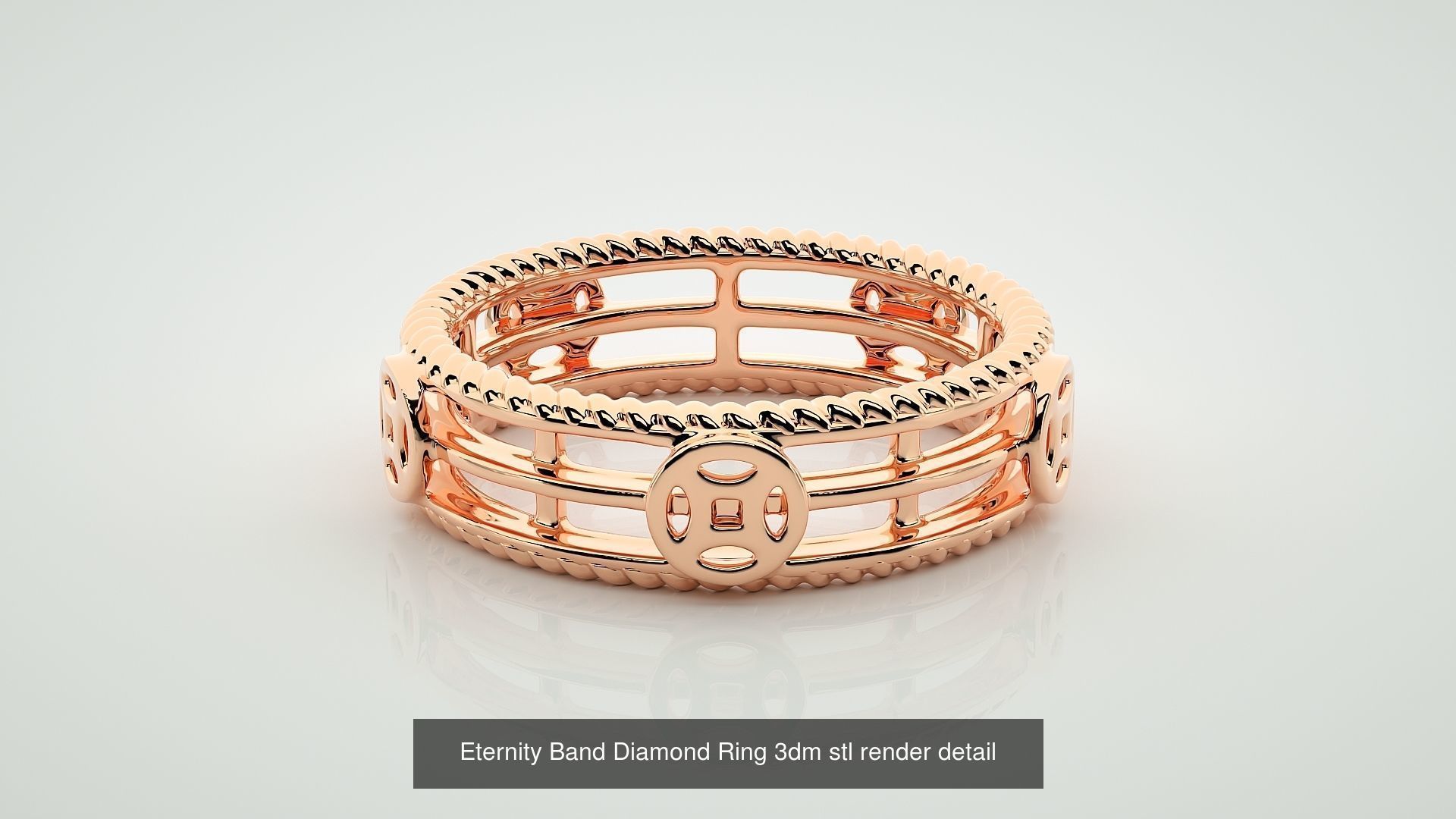 138 Eternity Band Diamond Ring 3dm stl render detail 3D Model Collection_43